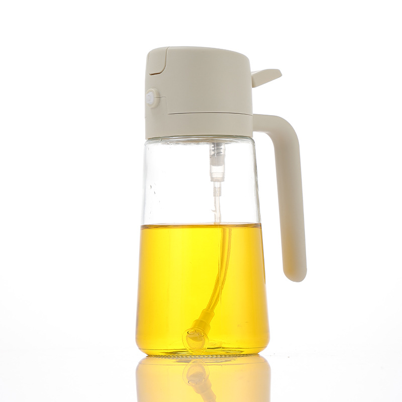 New Arrival Glass Oil Pot Oil Sprayer Kitchen Dual-Use Oil Dispenser Glass Oil Spray Bottle Household High-Looking Oil Bottle