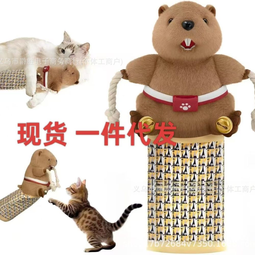 Interactive Cat Wrestling Gloves, Plush Figure Cat Toy - 1