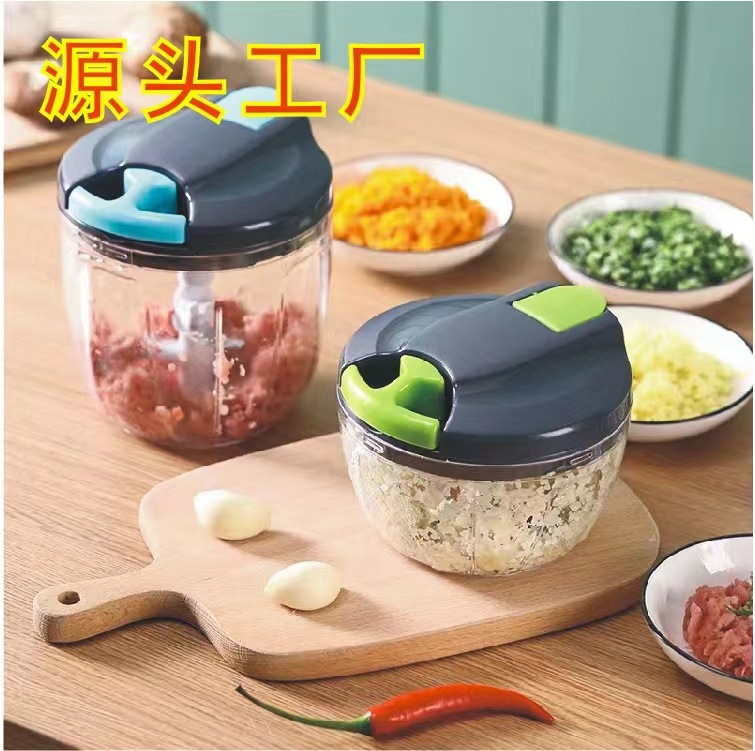TikTok-Style kleine praktische Knoblauchpresse mit Handgriff, Farb-blockierendes Babyfutter-Supplement, vielseitiger Haushalts-Gemüseschneider, modisch