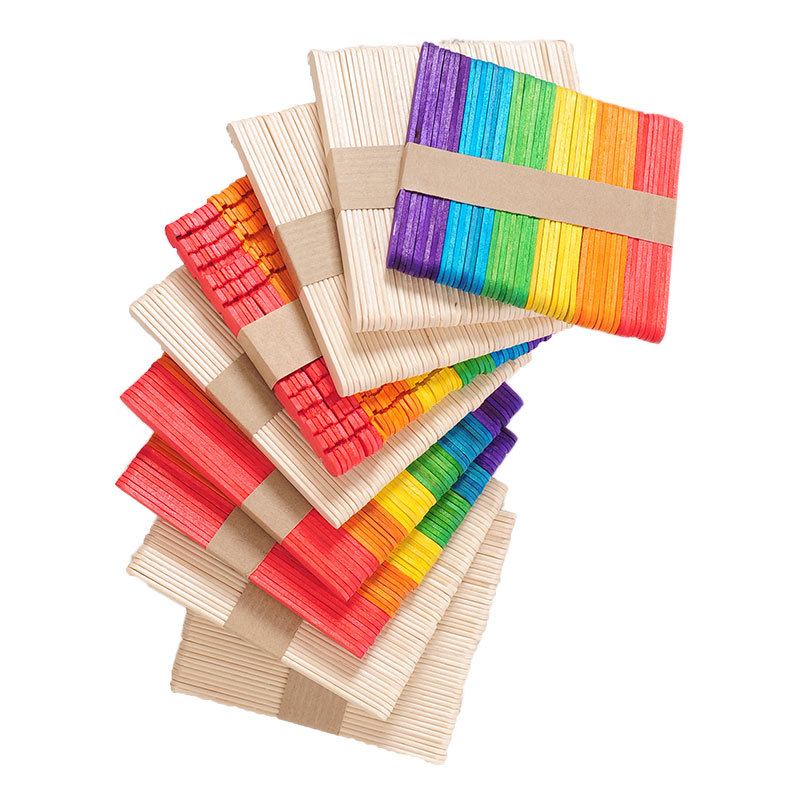 Bunte Holz-Eisstiele, DIY-Bastelmaterial - 1