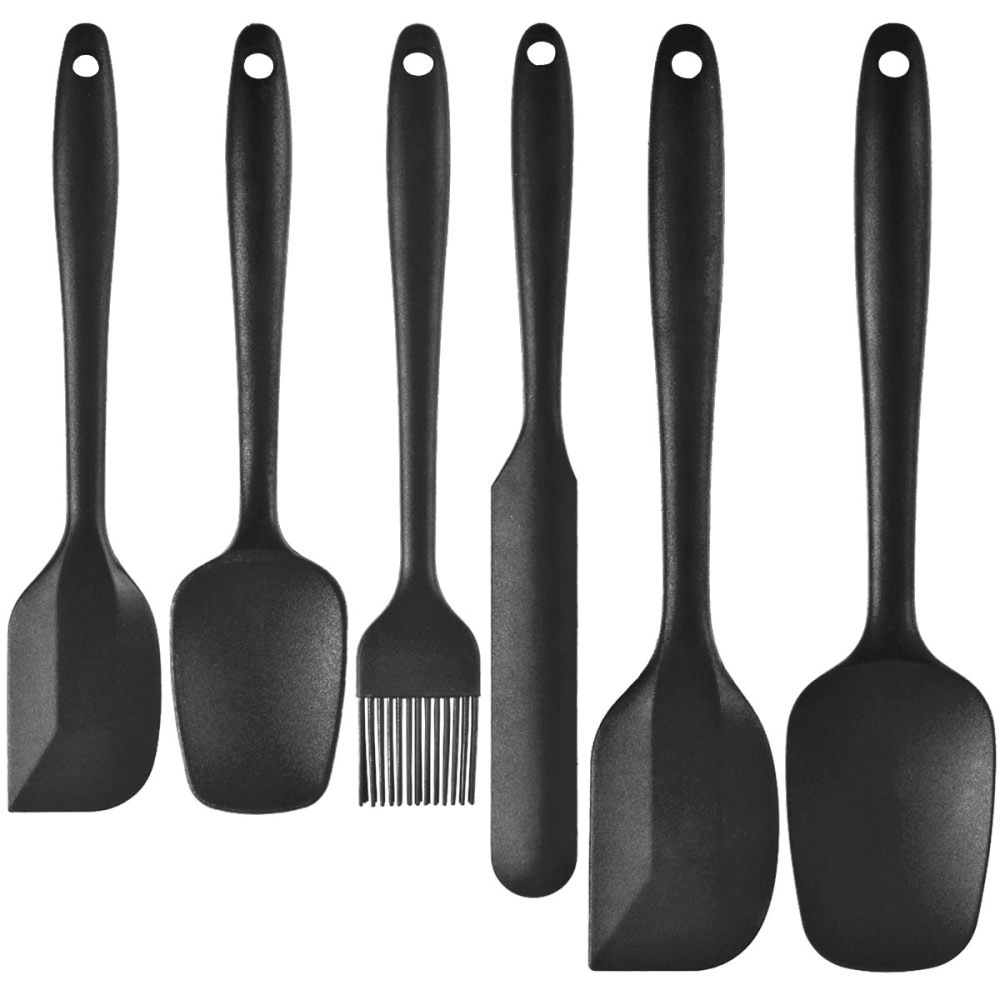 Yüksek Sıcaklık Dirençli Silikon Kazıyıcı Seti 6'lı Paket Krem Tek Parça Kazıyıcı Spatula Fırça Çeşitli Boyutlarda Silikon Mutfak Aletleri - 7