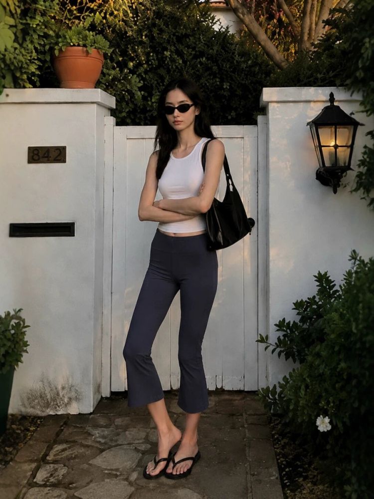 Ultra High-Waist Mid-Length Slightly Flared Yoga Pants