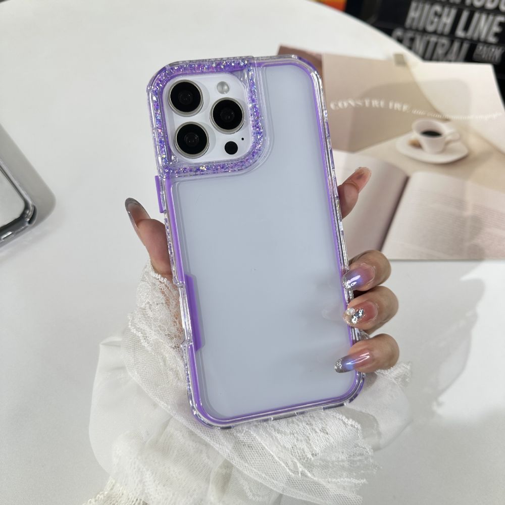 Phone case for OPPO A6Pro, 3-in-1, mirror frame, glitter epoxy
