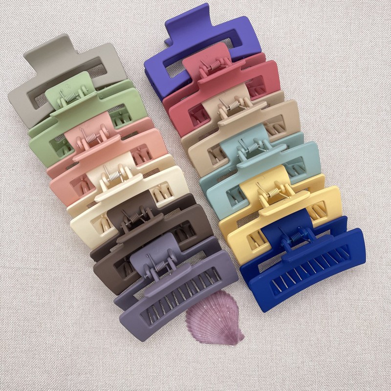 Combination claw clip rectangle square Korean style large size women simple and elegant back of head shark clip frosted hair claw clip