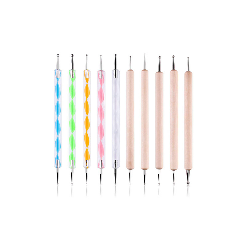 Holz-Punktierstift-Set 15-teilig, doppelseitig, für Nagelkunst