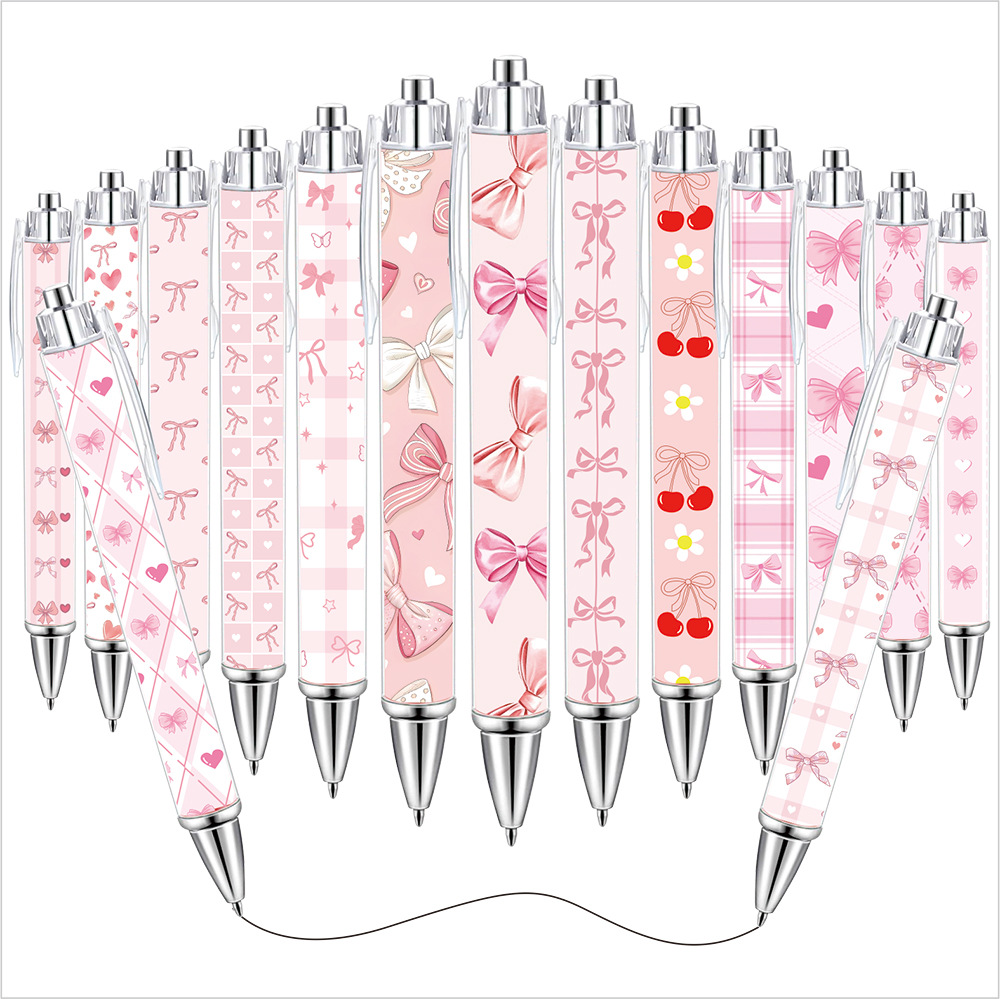 Girls Bow Heart Ballpoint Pen with Roll Paper Insert