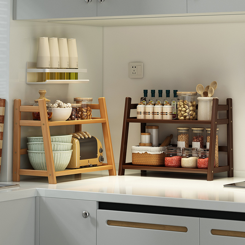 Multi-functional kitchen storage shelf small desktop spice multi-layer storage rack countertop oil salt sauce vinegar display shelf