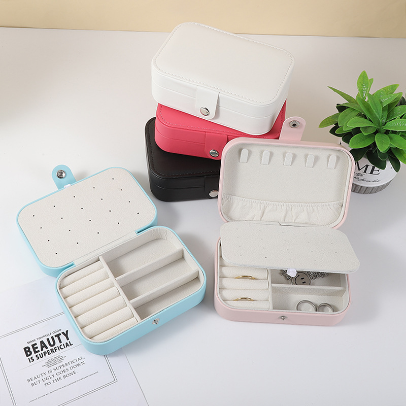 Necklace Ring Jewelry Storage Box Girl Style Portable Jewelry Box Small Earring Ring Jewelry Box - 1