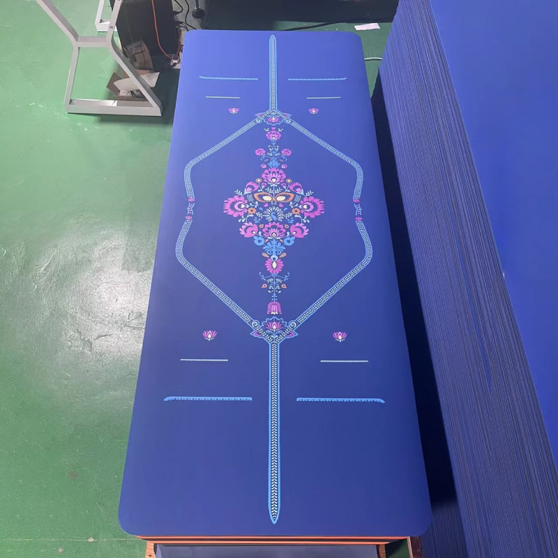 Doğal PU kauçuk yoga matı, çizgili, çift taraflı kaymaz, kalın ve geniş