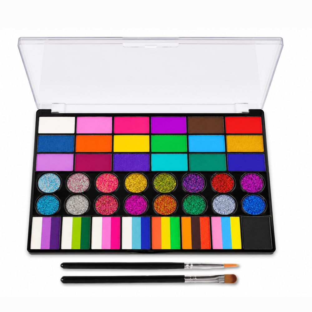 Neues Amazon-Bestseller-Gesichtsbemalungs-Set mit 42 Farben, Körperbemalungsfarben, Halloween-Gesichtsschminke