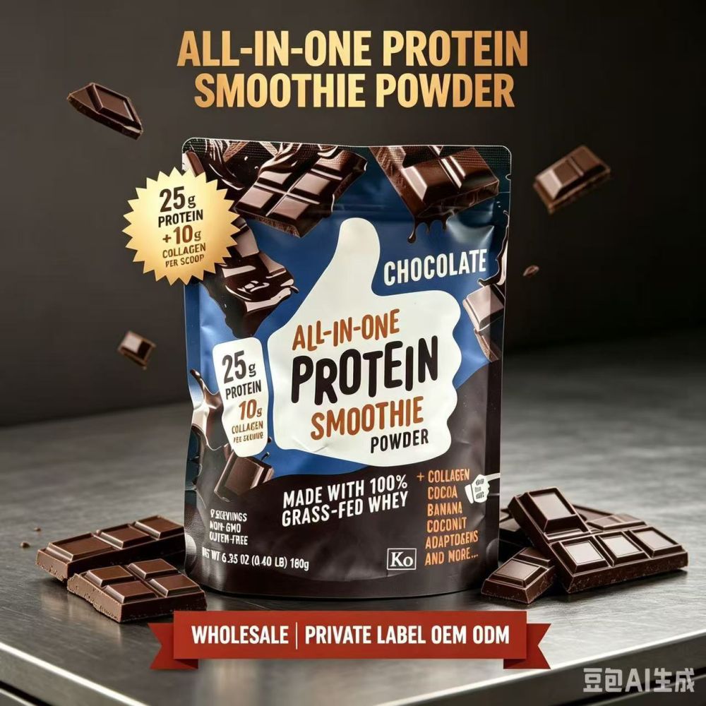 跨境外贸爆款ALL-IN PROTEIN SMOOTHIE POWDER 巧克力蛋白奶昔粉