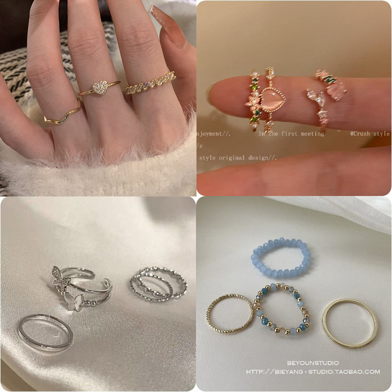 Butterfly Design Ring Set 4-Piece Women