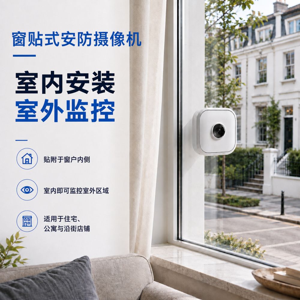 WiFi Window HD Camera, Night Vision, Two-Way Talk