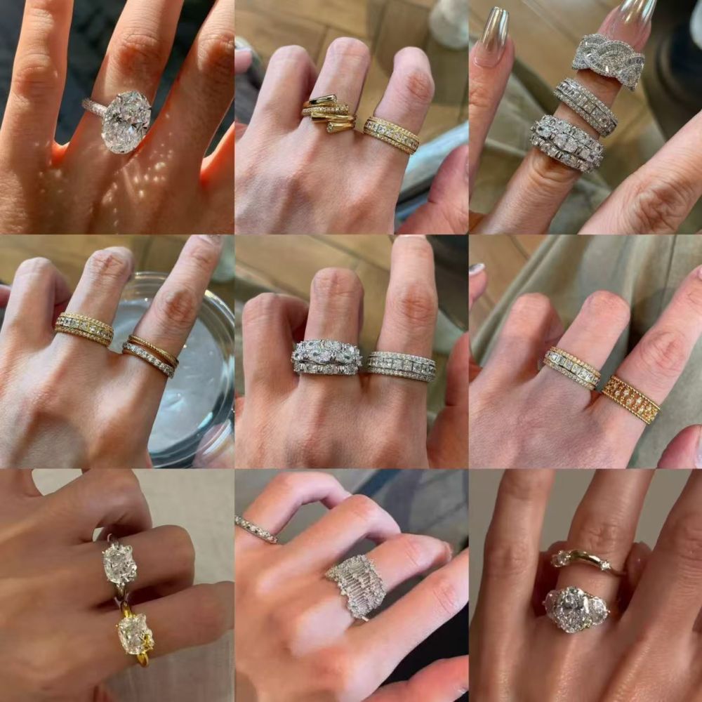 Golddiamantering, luxuriöses elegantes Design, Vintage-Stil Zeigefingerring - 1
