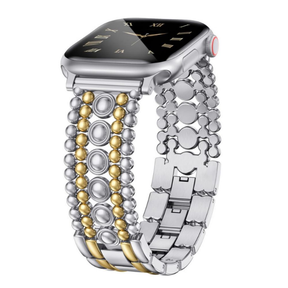 Compatible with iWatch Strap Series 11 Women's, Fashionable and Beautiful Metal Strap Design, Adjustable Rivet, Cross-Border