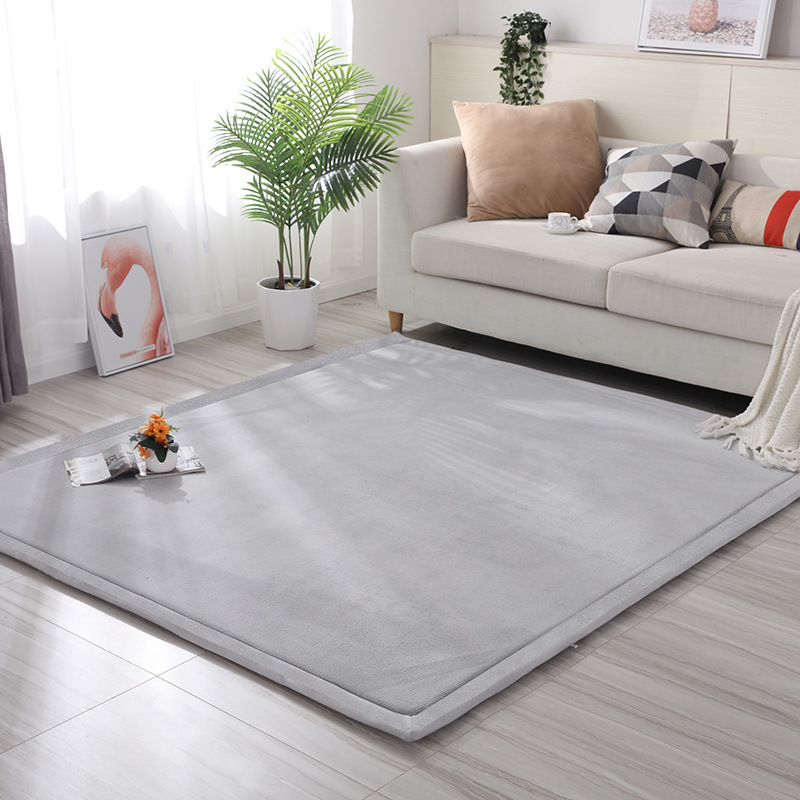 2 cm Thick Coral Fleece Tatami Floor Mat with Connectable Design