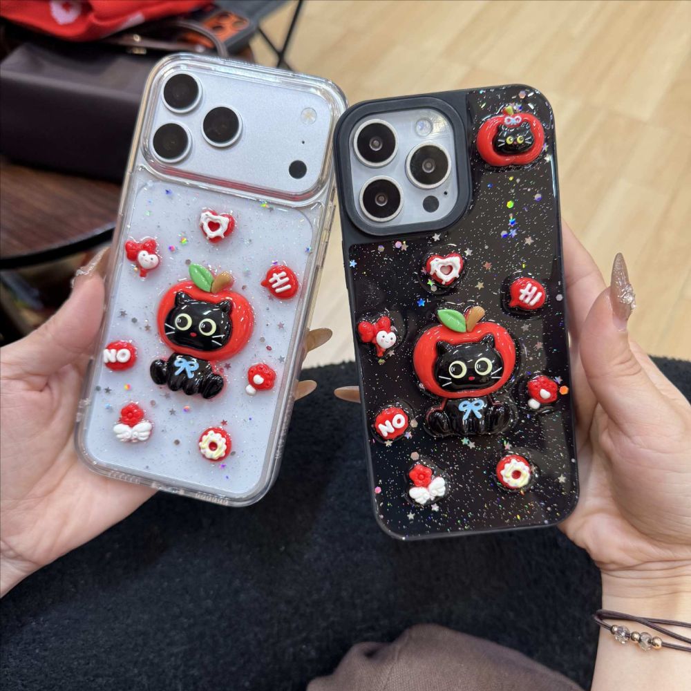 Y2K红苹果猫咪适用苹果18promax手机壳iPhone17pro可爱16/15新款X