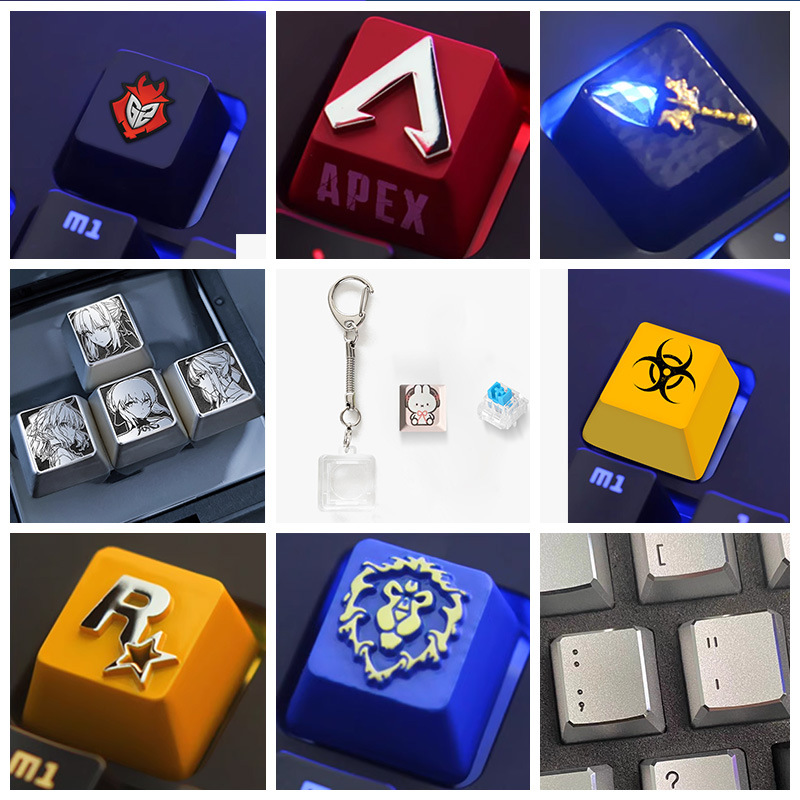 Custom Keycaps键帽定制机械键盘订做单个空白金属键帽PBT定做DIY