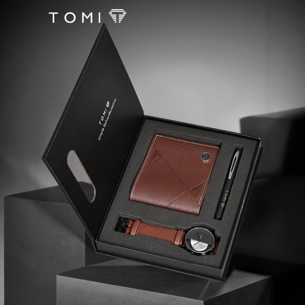 Men's quartz watch and accessory gift set