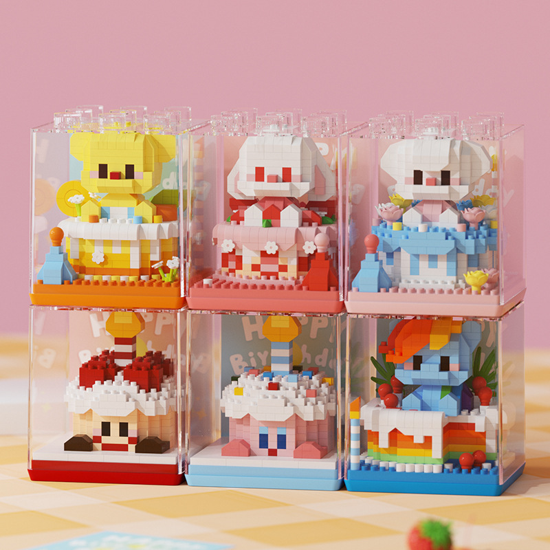 Lego Uyumlu Maskot Pasta Kutusu Yapı Blokları Seti, Çocuk Eğitici Oyuncak - 1