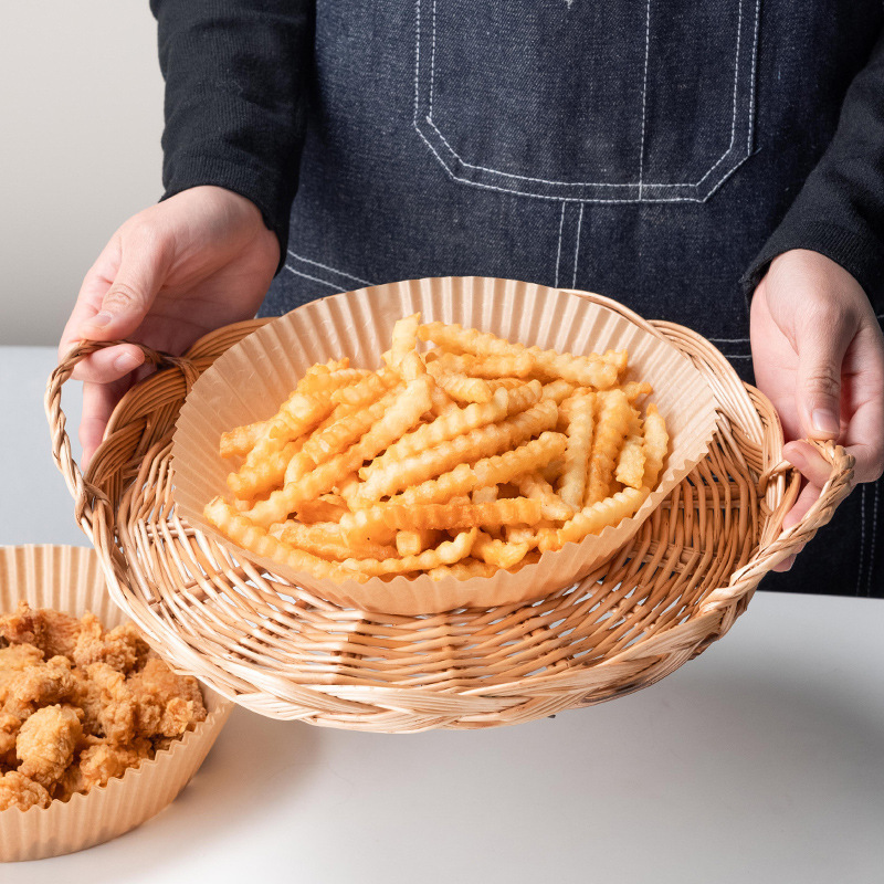 Silikon-Backpapier für den Hausgebrauch, runde Papierplatte, Luftfritteuse-Spezialzubehör, antihaftbeschichtetes Silikon-Backpapier, Grillzubehör, Großhandel - 4