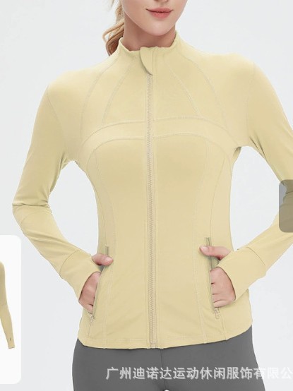 Fitness Top Jacket TATABLANOM Patchwork Breathable Stretch Pocket Running Sports Yoga Wear Long Sleeve Set