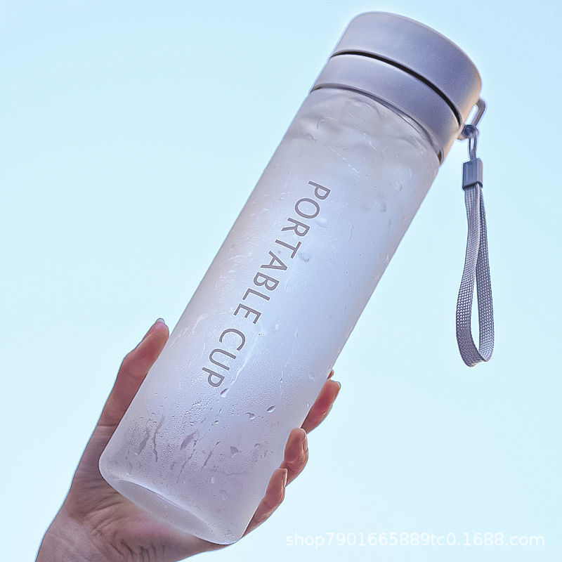 Wasserglas mit Teefilter, sommerliches hochwertiges einfaches Studentenbecher, tragbar für Männer, hitzebeständiger Outdoor-Sporttrinkbecher aus Kunststoff - 4