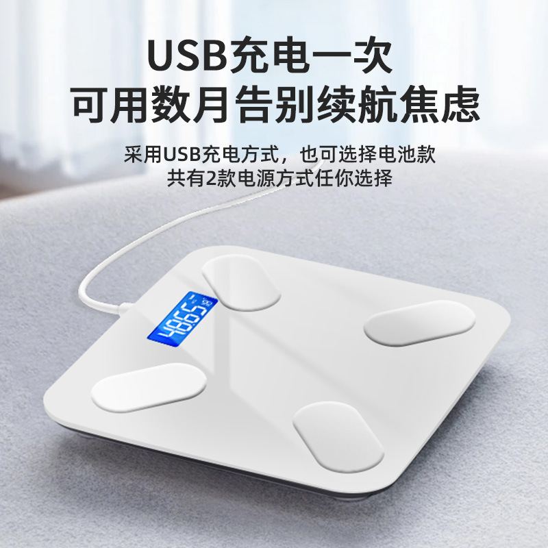 Household Digital Body Weight Scale Accurate Electronic Bathroom Scale Rechargeable Health Scale Smart Body Fat Scale Wholesale One Unit Minimum Order