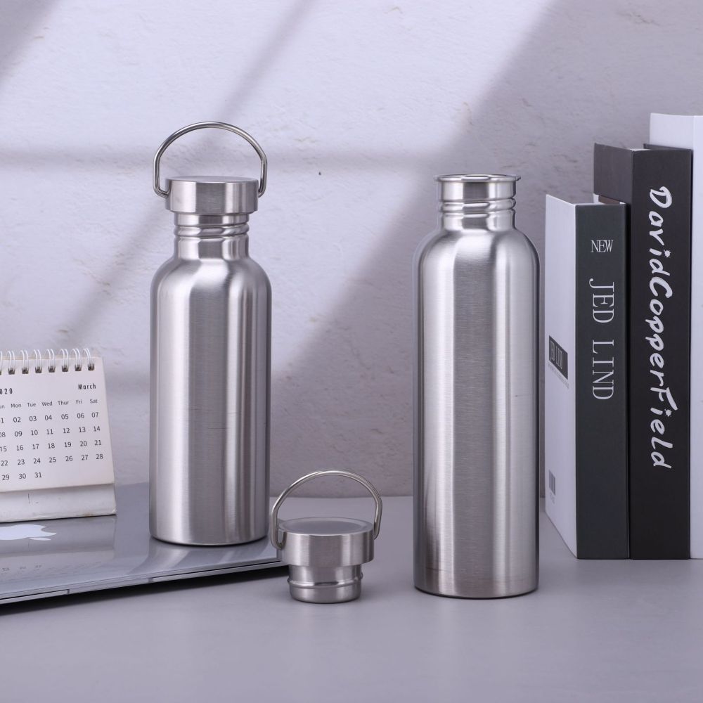 304 stainless steel water cup sports water bottle outdoor portable large capacity water bottle stainless steel single-layer American wide-mouth bottle - 4