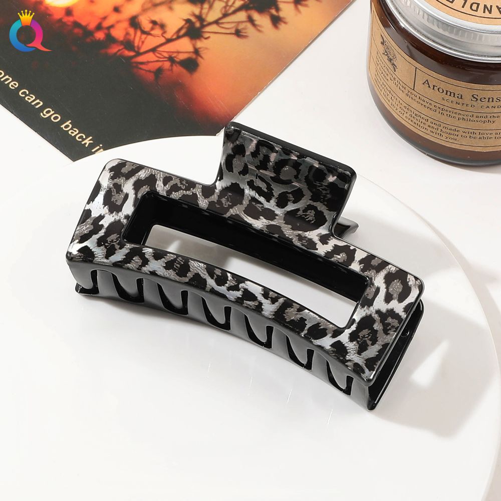 Qiyue Cross-border Printed Hair Clip Shark Clip Leopard Print Temperament Large Summer High-end Clip Hair Accessories Wholesale - 11