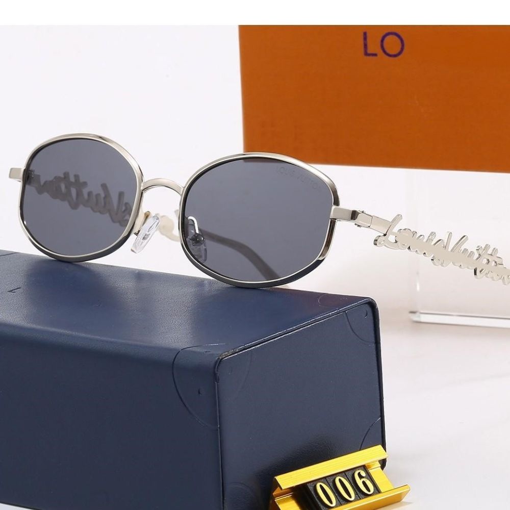 Cross-border Same Style as Lvjia 2026 New European and American Trend Metal Oval Hollow Sunglasses Fashion Sunglasses Manufacturer