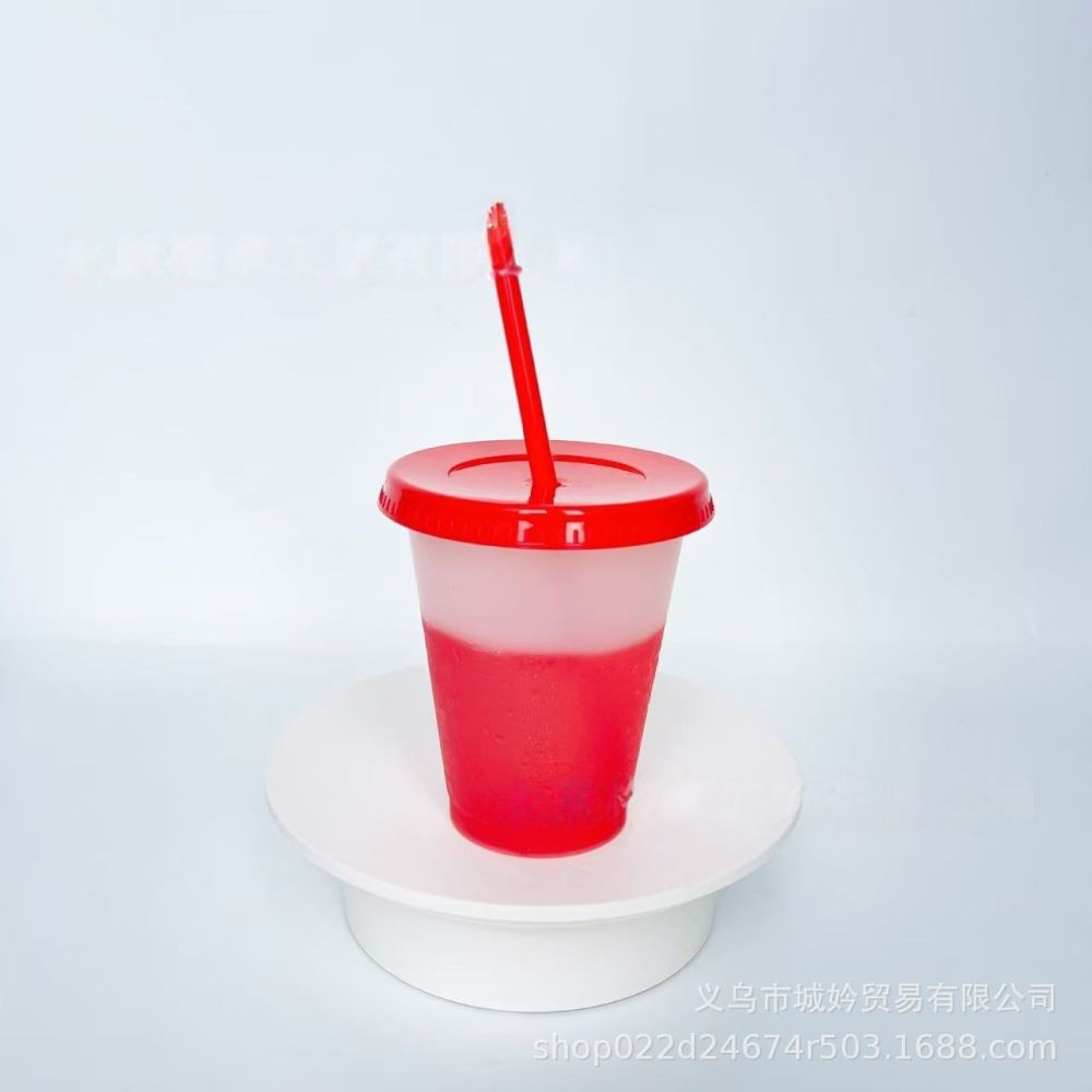 475ml einfachschichtige thermochrome Tasse, Lebensmittelqualität PP Sporttrinkflasche, Kaltgetränkebecher für Verkaufsstände, sofort lieferbar, individuell bedruckbar mit Logo - 7