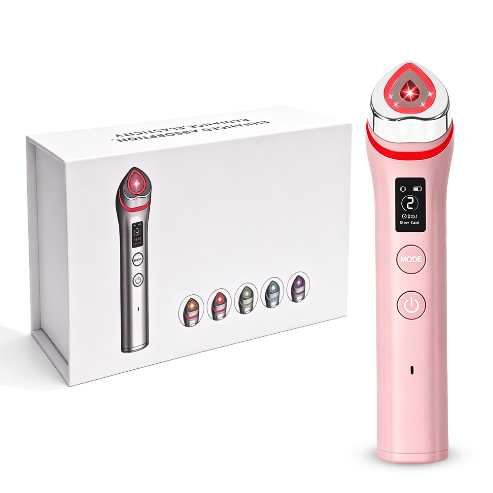 Grenzüberschreitendes Neuprodukct 5-Farben LED-Einführungsgerät mit Vibration, EMS-Mikrostrom-Massagegerät, Rot-Blaues Licht Wasserlicht Porenreinigungsgerät - 1
