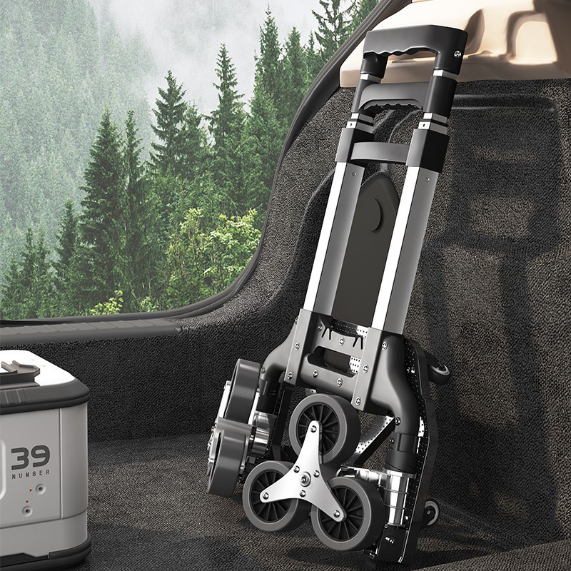 Foldable Lightweight Hand Trolley for Shopping and Luggage, Stair-Climbing