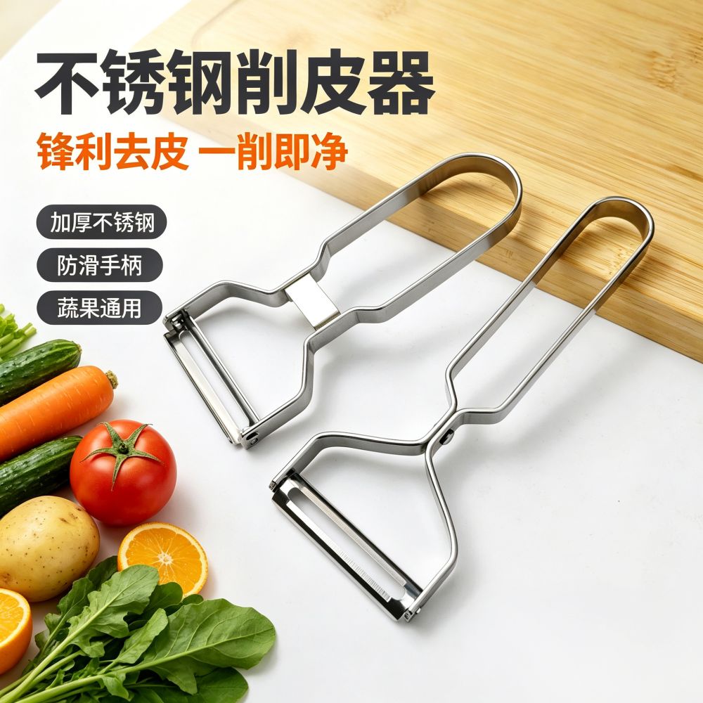 Stainless steel vegetable peeler, multifunctional kitchen tool