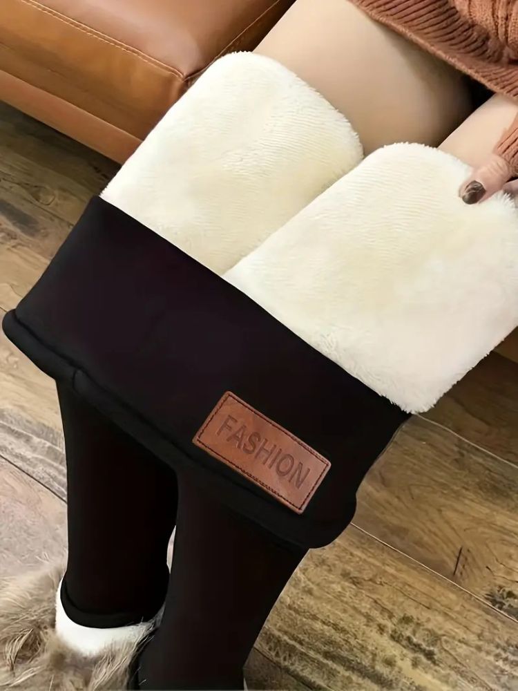 Women's Fleece-Lined High-Waist Leggings with Pockets, Winter Yoga Pants