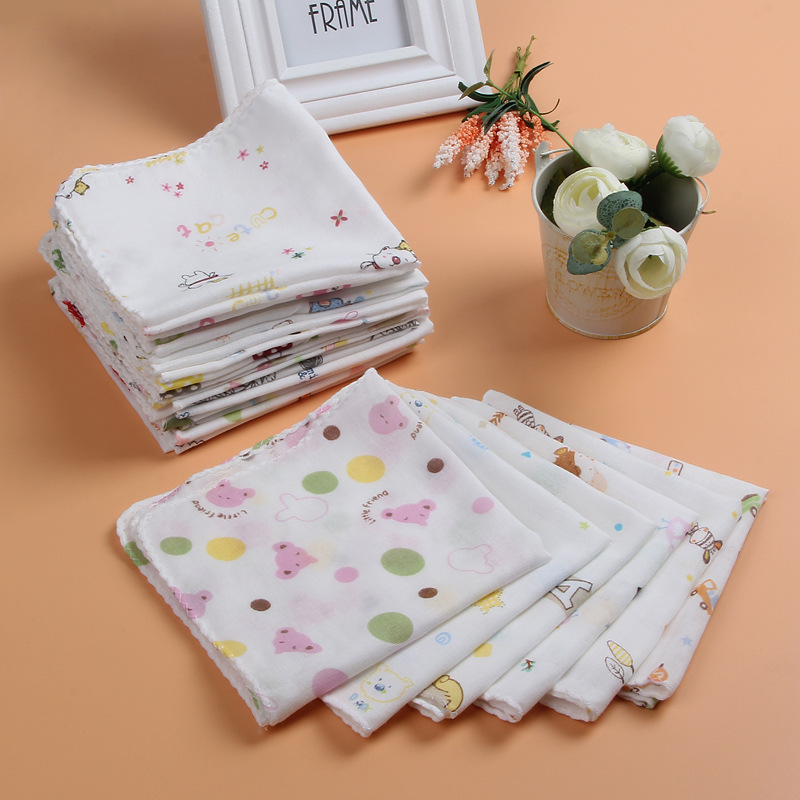 Pure cotton Grade A gauze drool towel, baby small square