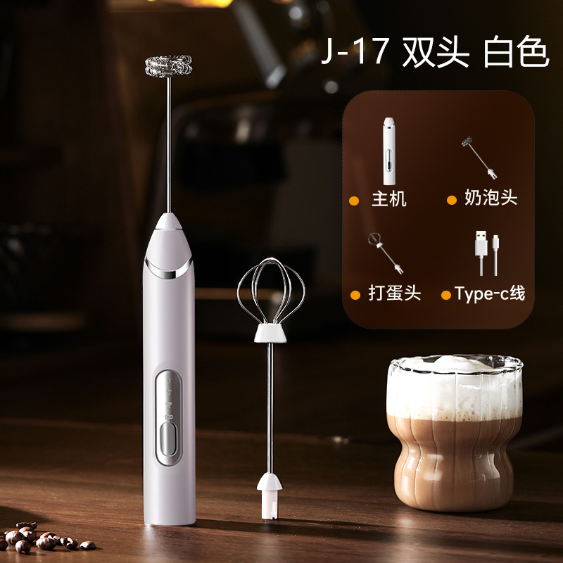 Cross-border factory wholesale handheld electric milk frother coffee mixer portable rechargeable milk frother - 12