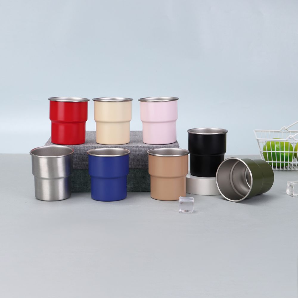 New 304 stainless steel mini wine glass single-layer corrugated edge anti-scald thermos cup outdoor camping style picnic water cup - 3