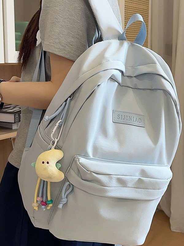Schulrucksack 2025 für Schülerinnen Preppy-Stil Schulranzen für Schülerinnen der Mittelstufe einfarbig Universität Studentin minimalistischer vielseitiger Rucksack - 1