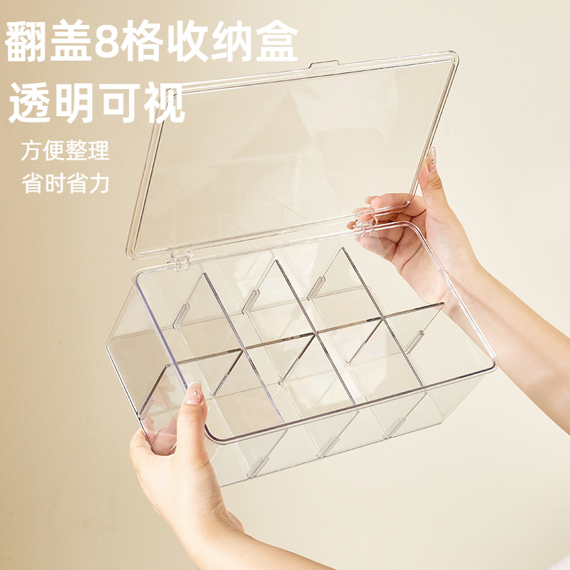 Transparente Acryl-Aufbewahrungsbox mit Fächern