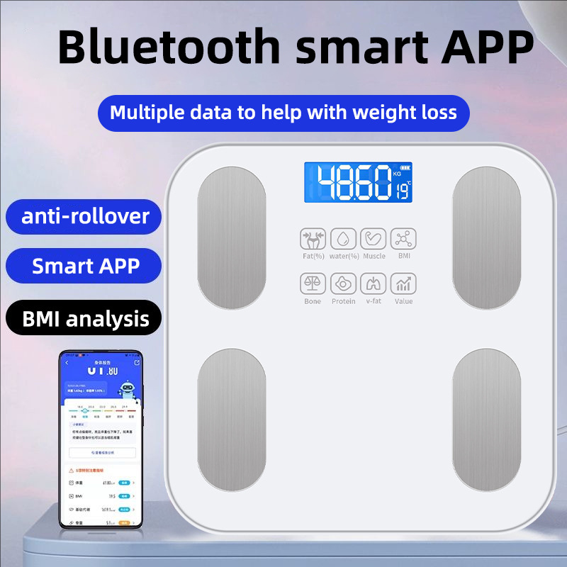 AI-Körperwaagen mit Körperfettmessung, wiederaufladbar, kleine hochpräzise Personenwaage mit intelligentem Gewicht BMI, elektronische Waage für den Hausgebrauch - 1