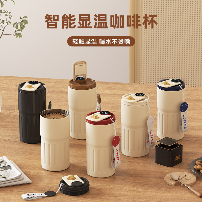 Smart 316 temperature display coffee cup, stainless steel thermos mug, car special water cup, cold-keeping cup, gift mug wholesale. - 1