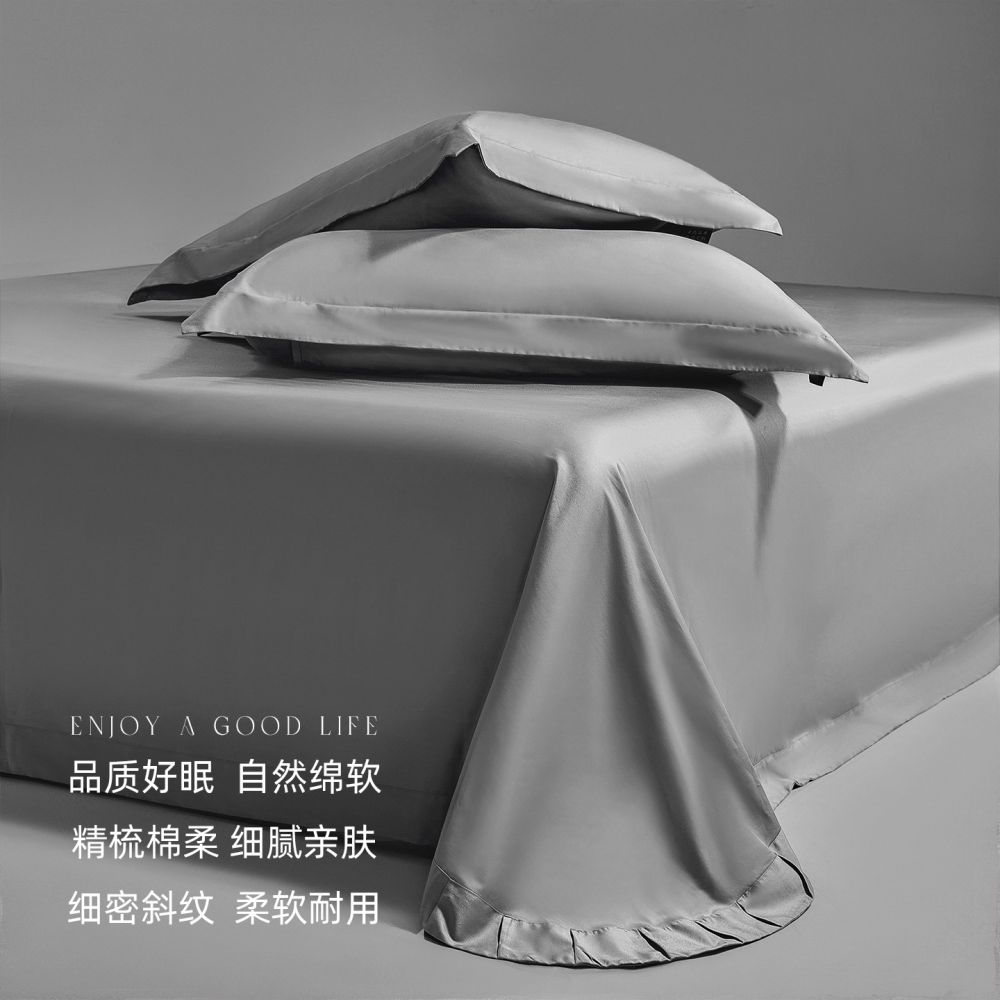 【Çarşaf/Fitted Sheet Üçlü Set】100S Uzun Elyaf Pamuk Çarşaf %100 Pamuk Hafif Lüks Fitted Sheet Sade Yurt Üçlü Set