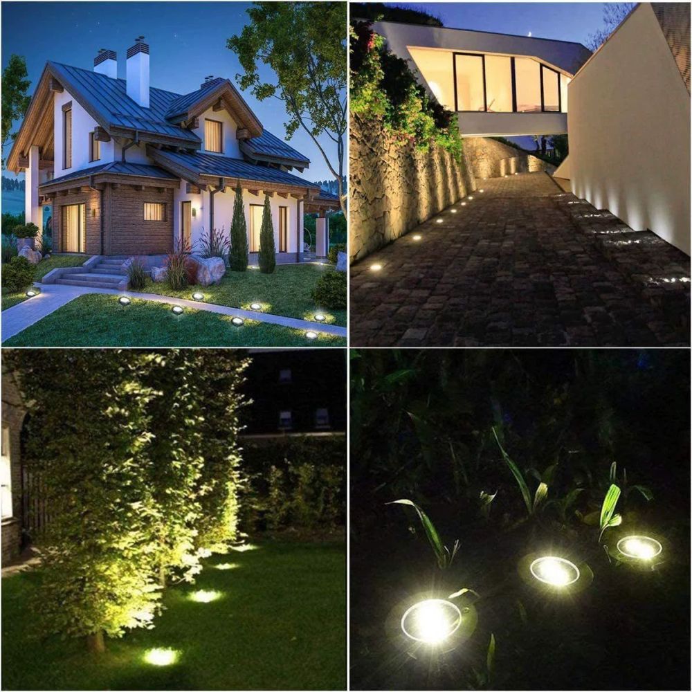 Solar Lawn Light Outdoor Garden Light Mini Small Ground Buried Light Stainless Steel Induction LED Stake Ground Light