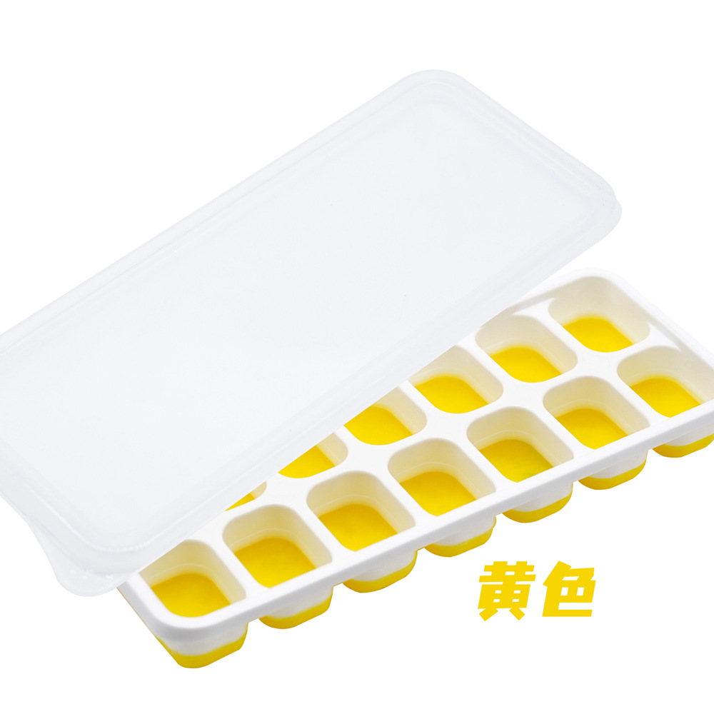 6-compartment 14-compartment square ice cube mold, silicone soft-bottomed ice cube box with lid easy to remove, homemade ice cube box - 10