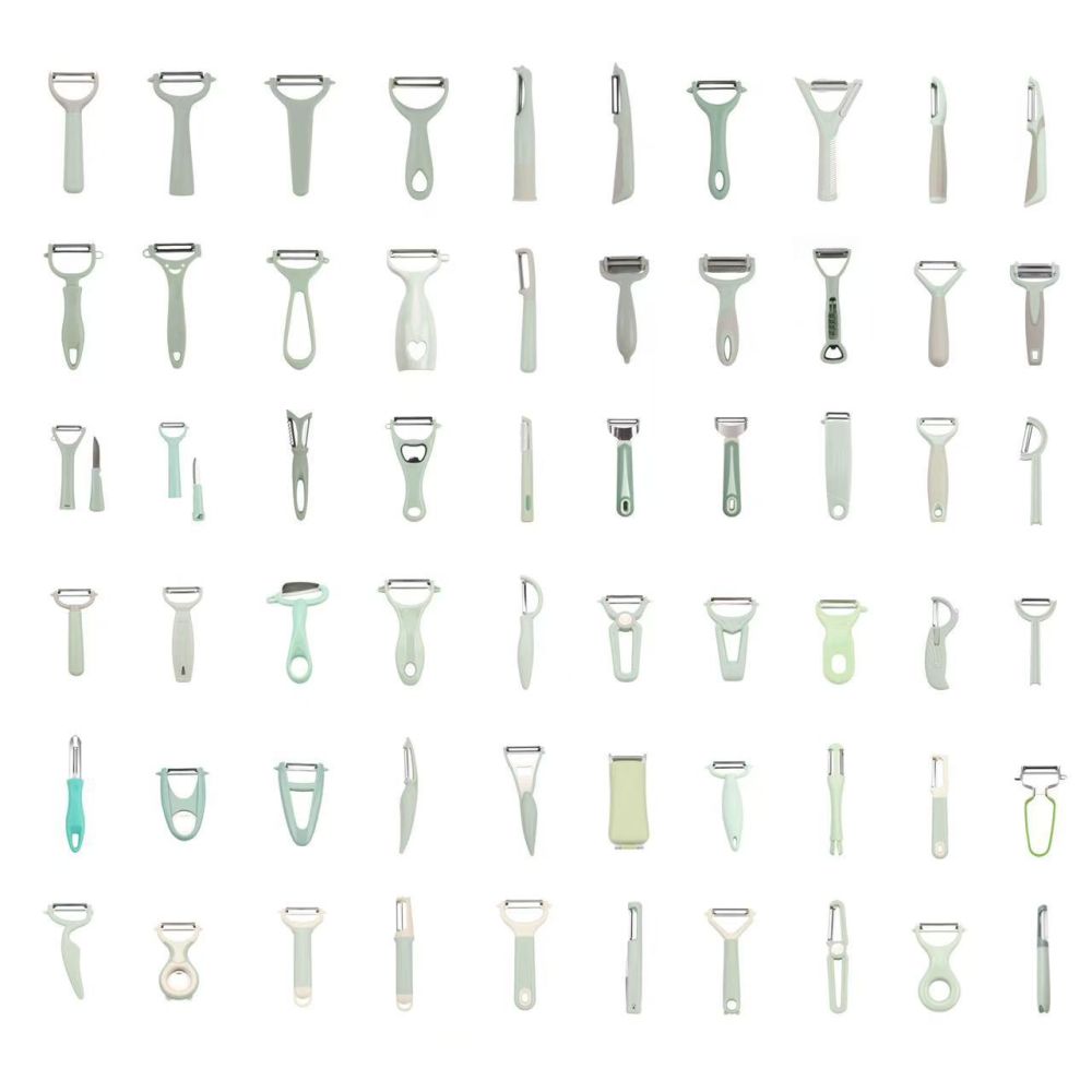 Multifunctional vegetable and fruit peeler, horizontal and vertical use