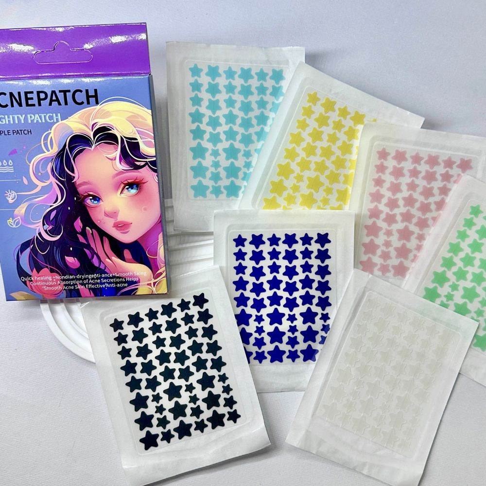 Hydrocolloid Colorful Star Acne Patches, Concealing and Soothing
