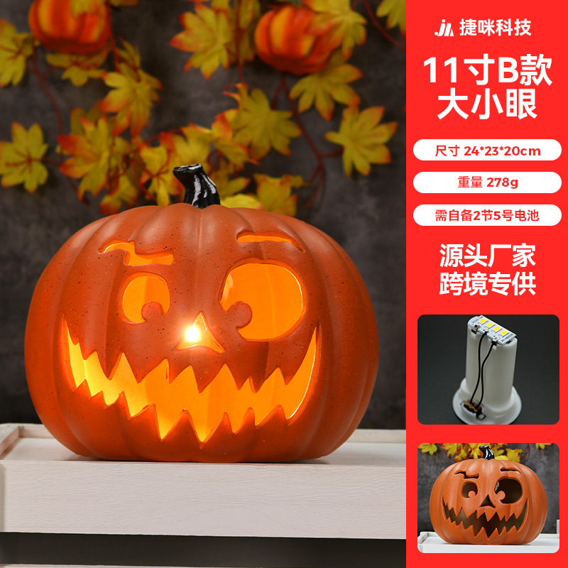 Halloween-Kürbislaterne hohl gearbeitet mit Leuchteffekt, für Innen und Außen