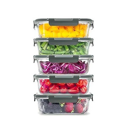 Cross-border heat-resistant transparent food storage container, food-grade lunch box, rectangular high borosilicate glass lunch box, Amazon. - 9